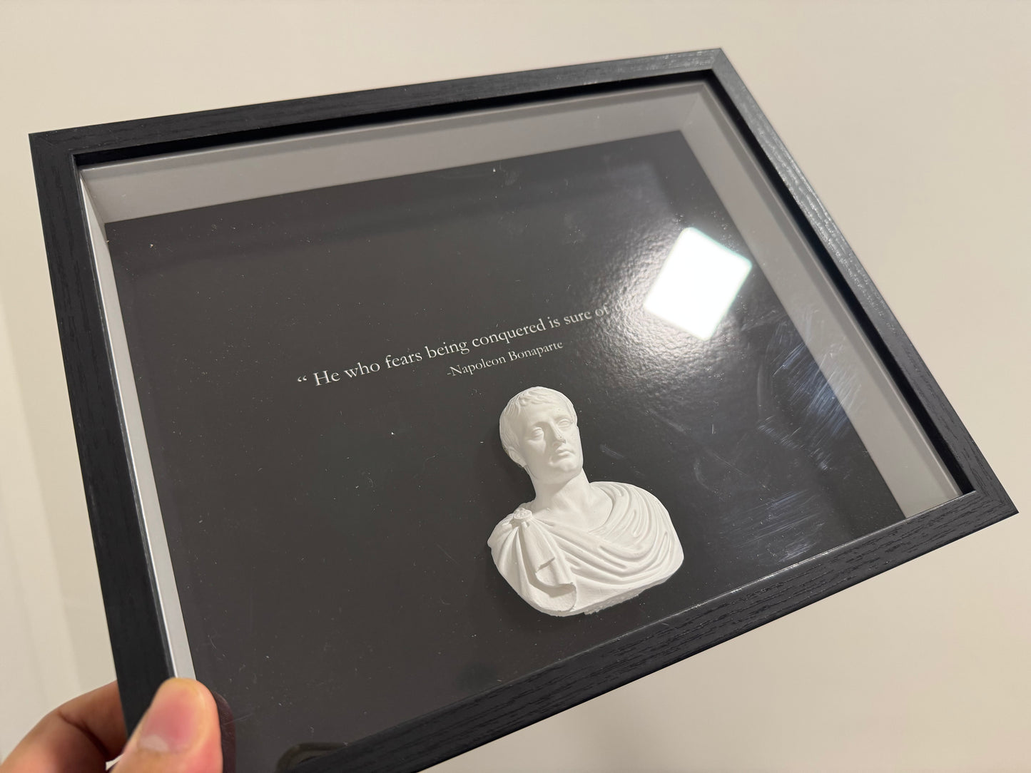 Framed 3D Wall Art – Napoleon Bonaparte quote 3d motivation