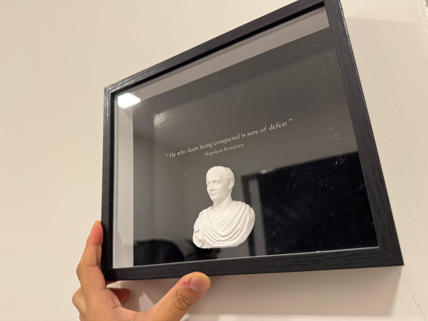 Framed 3D Wall Art – Napoleon Bonaparte quote 3d motivation